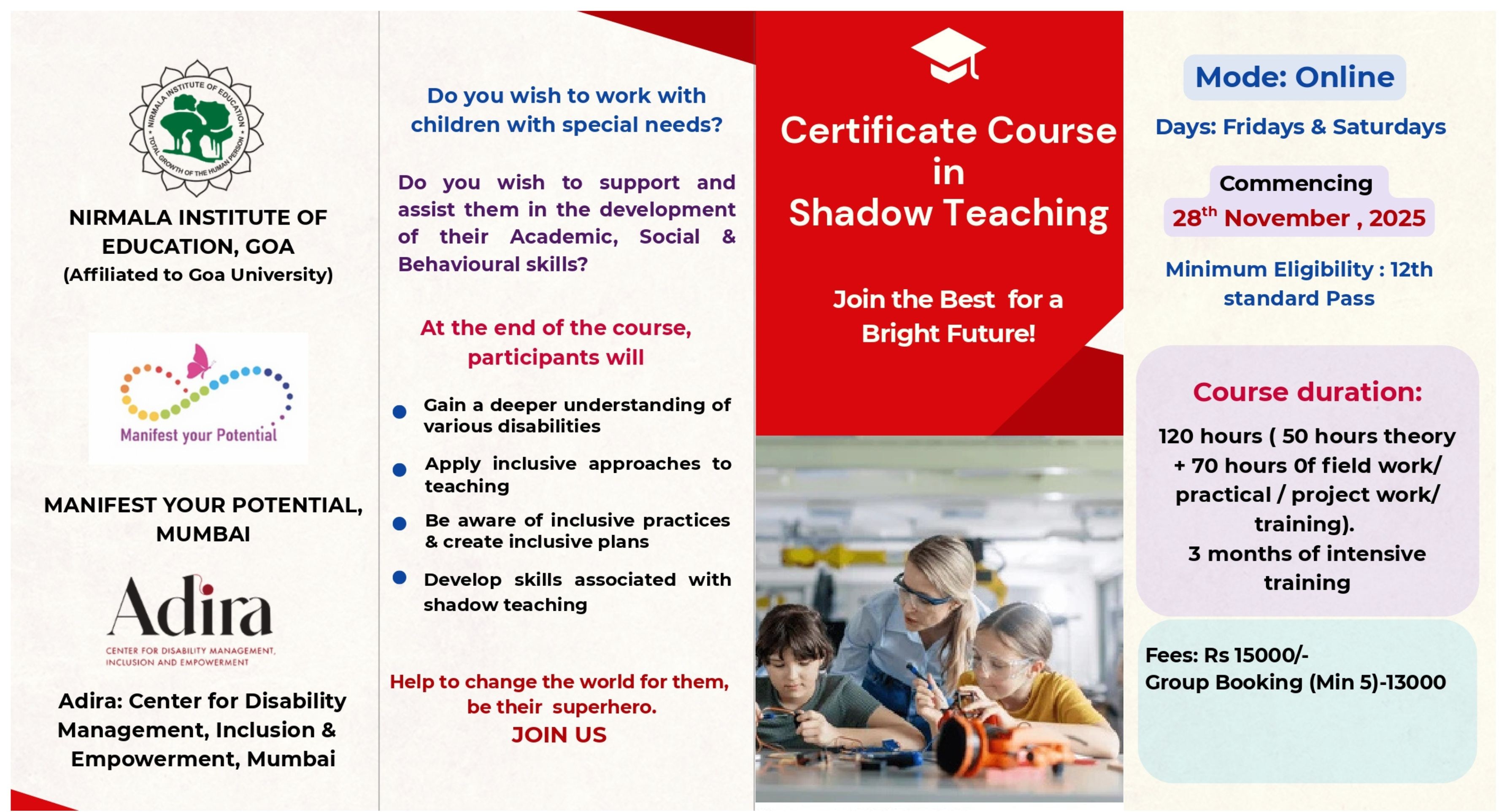 Certificate Course in Shadow Teaching Certificate Course in Shadow Teaching